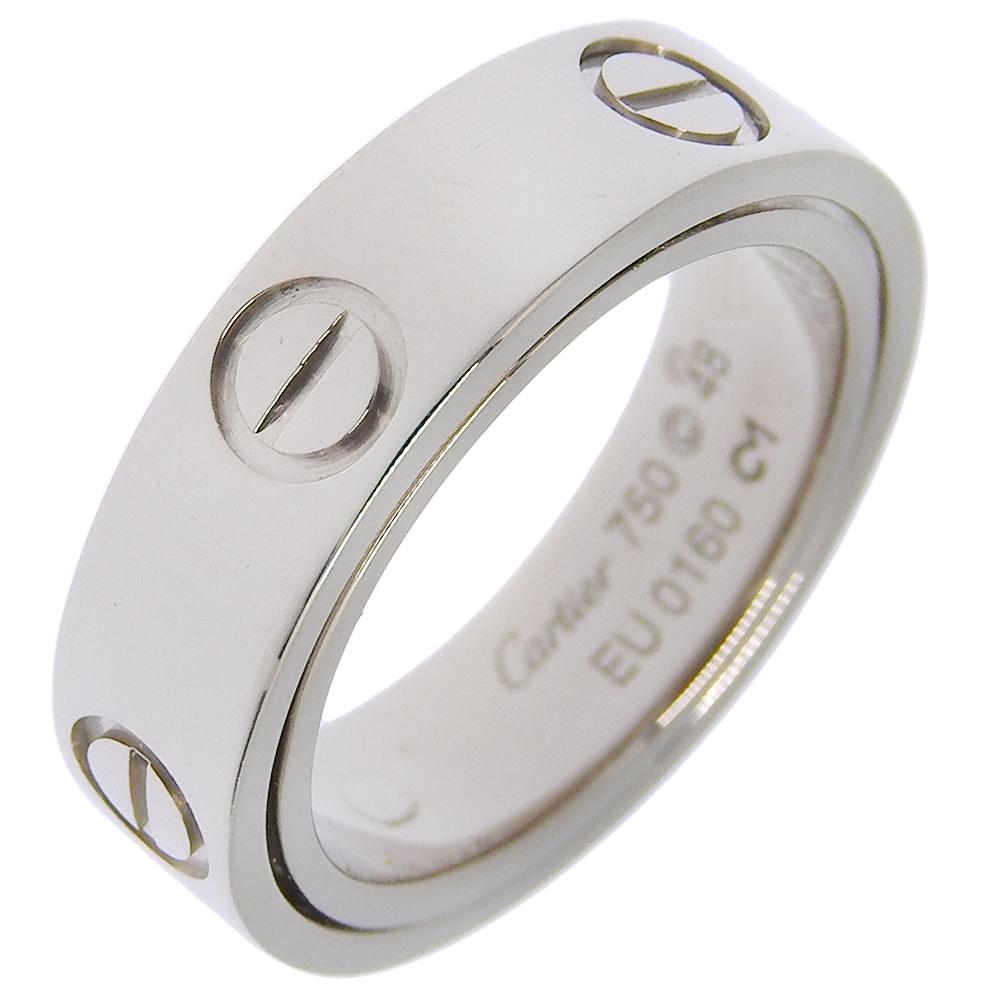 

CARTIER Secret Love Ring Pendant top K18 white gold #4.5(US Size) 9.5g Women Used
