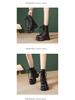 Women's Small Leather Martin Boots - Black British Style, High-Heel, Short, 2025 Autumn/Winter