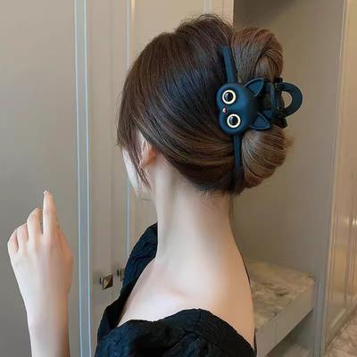 Cartoon Cat Hair Clips Animal Shaped Women's Decorative Grab Clip with Strong Grip Girls Hair Accessories for Chignon