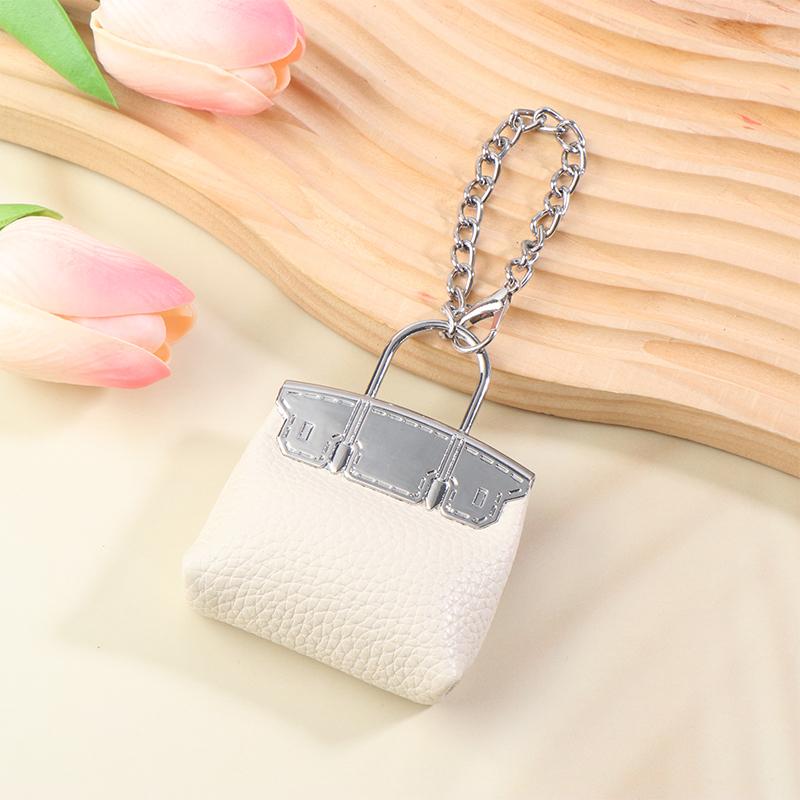 Fashion Pu Small Bag Keychain Simple Keyring Women Bag Charm Handbag Hanging Pendant Diy Accessories Girl Gifts