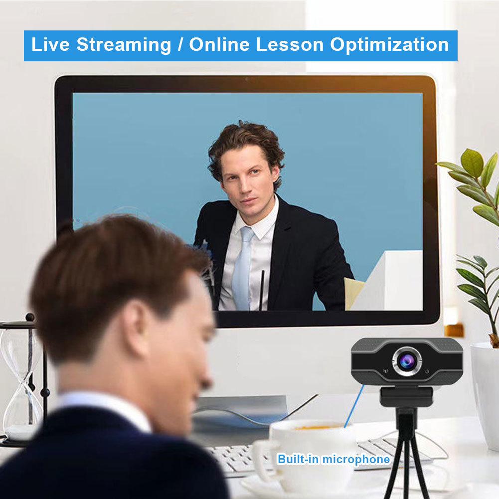 1080P HD USB Webcam for Online Classes and Video Conferences - Driver-Free Live Streaming Camera
