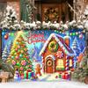 Gingerbread snowman Christmas tree background banner festive winter backdrop for parties photo background wall decoration