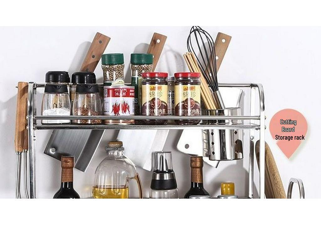 Stainless Steel Multi-layer Kitchen Storage Rack with Knife Holder and Pot Organizer