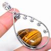 Tiger Eye Gemstone Handmade 925 Sterling Silver Jewelry Pendant 2.60"