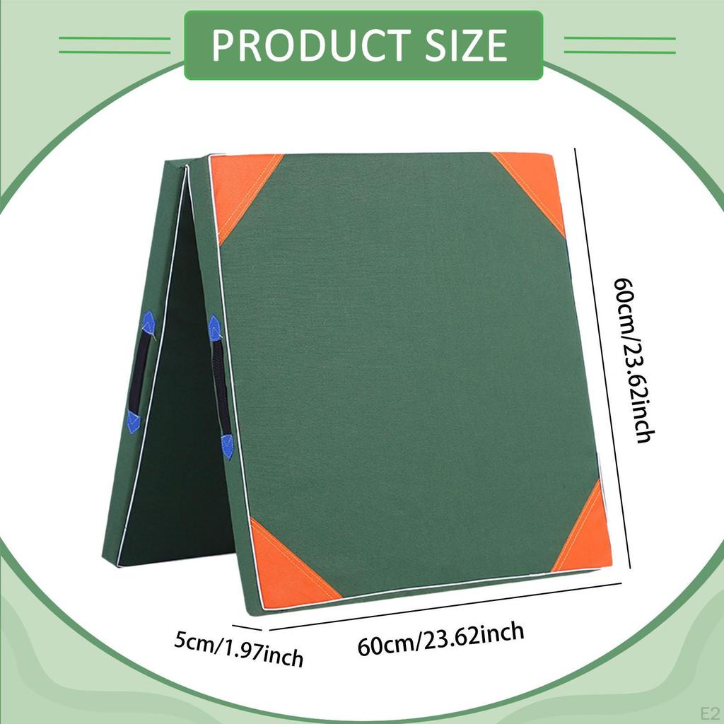 Folding Exercise Mat 120cmx60cm Purpose Portable Gymnastics Two Fold for Yoga Dance Practice Sit