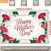2D Mother's Day Photography Backdrop Happy Mother's Day with Carnation and Pearl Background