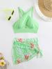 Damen-Bikini-Set mit Blumenmuster, Bademode, sexy Badeanzug, Bademode, Push-Up, zweiteiliger Badeanzug, Tanktop, bedruckte Bademode