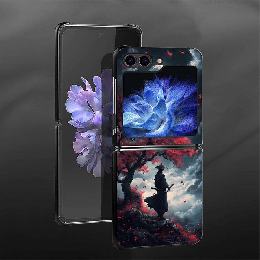 

Чехол для Samsung Galaxy Z Flip 7 6 5 4 3 Flip6 Flip5 Flip7 FE Flip3 Flip4 Задняя крышка для телефона Funda Аниме Самурай Крутой Galaxy Z Flip4