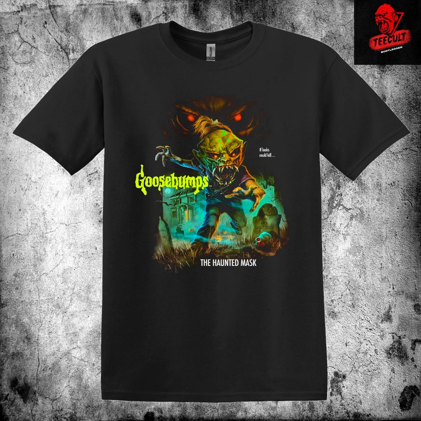 Men s and Women s T-shirts Goosebumps  The Haunted Mask  Cult Horror Movie Heavy Unisex XXXL