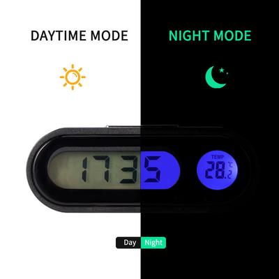 2 In 1 Car Digital Thermometer Clock Car Digital Temperature Dashboard Clock LCD Backlight Car