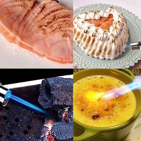 Kitchen Torch Windproof Refillable Plastic Security Lock Butane Torch for Camping