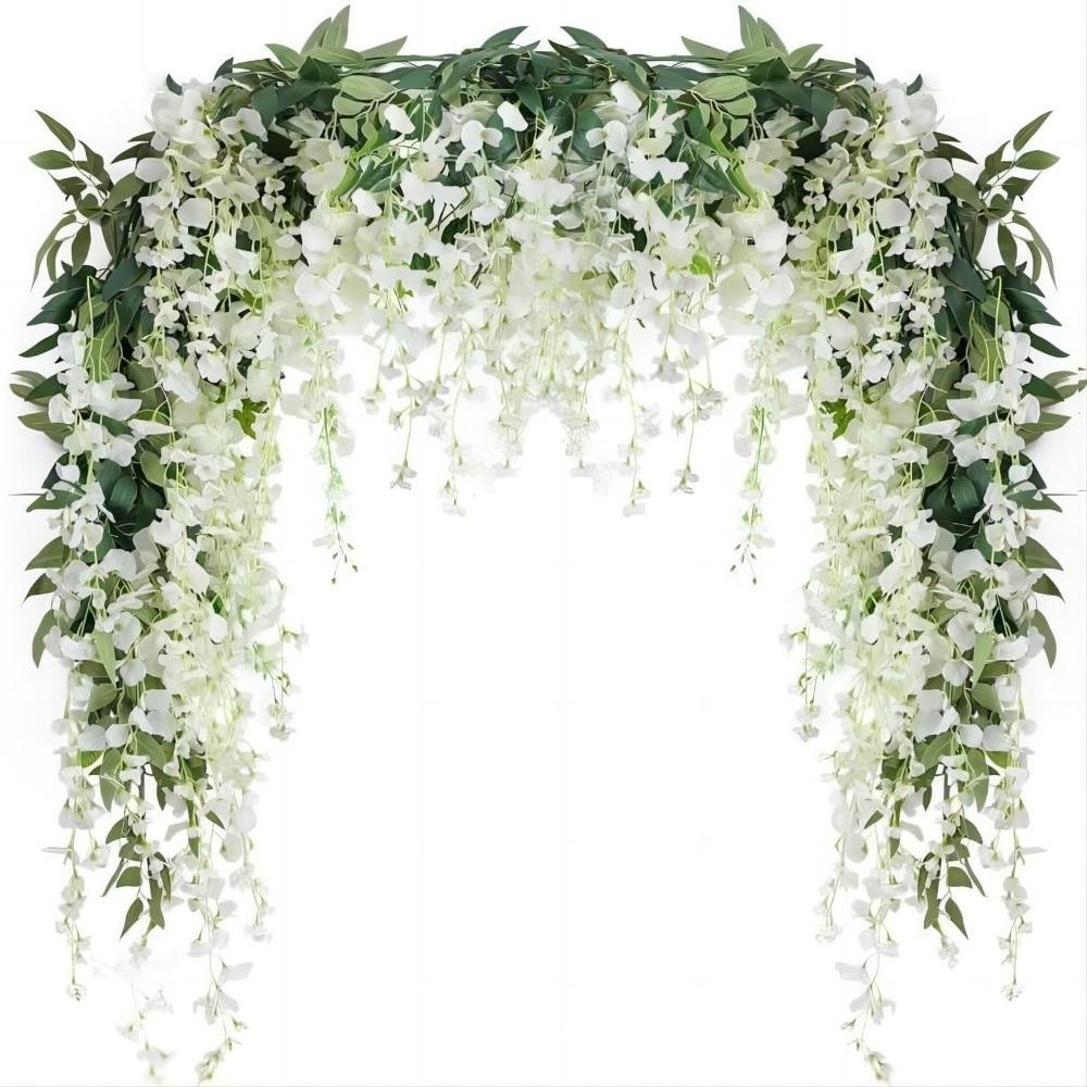 Single Branch Wisteria Wreath 1 Strip/15 Flowers Vine Plants Strips For Wedding Arches