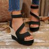 2025 New Women Wedges Sandals Beach Solid Platform Shoes for Women Summer High Heels Sandals Women Sandalias De Mujer
