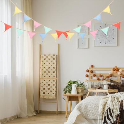 3M Dreiecksgirlande Buntes Banner Festivaldekoration Wimpelflagge Heimparty Karnevalsdeko Banner Babyparty Stoffgirlande