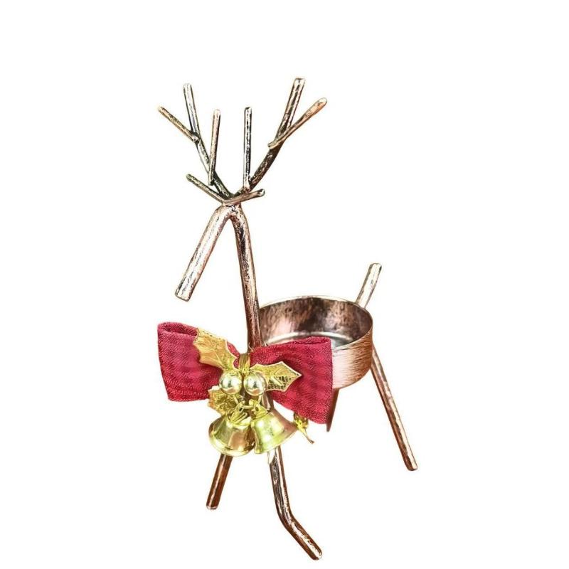 Exquisite Candlestick Decoration Christmas Reindeer Candlestick Durable Iron Candlestick Christmas Halloween Home Decoration