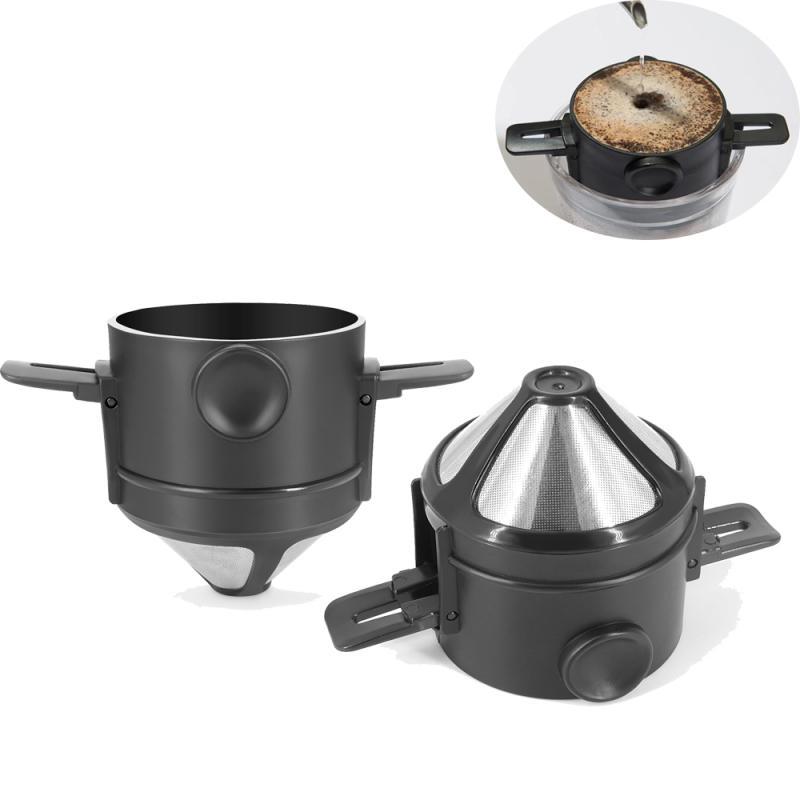 Filtre à café pliable en acier inoxydable réutilisable entonnoir à café pour café filtre et thé pas de papier filtre filtre à café goutte à goutte