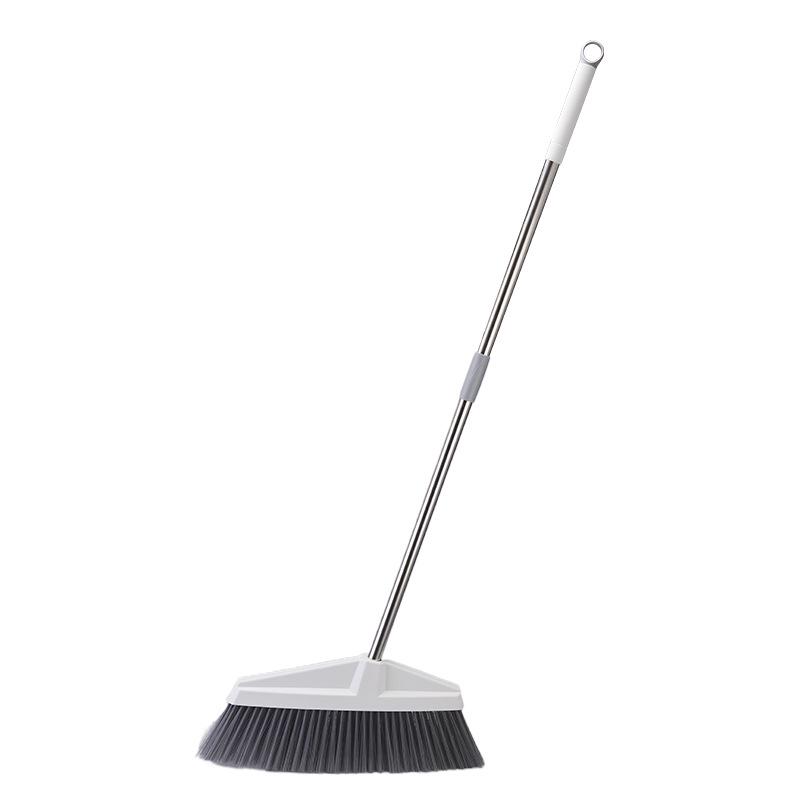 Heavy-Duty Outdoor Broom and Dustpan Set with Hard Bristles and Long Handle