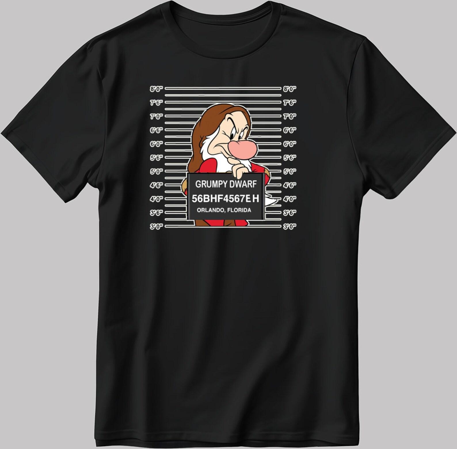 Cartoon Character Grumpy Dwarf Short Sleeve White-Black Men s / Women s T-Shirt K826 L