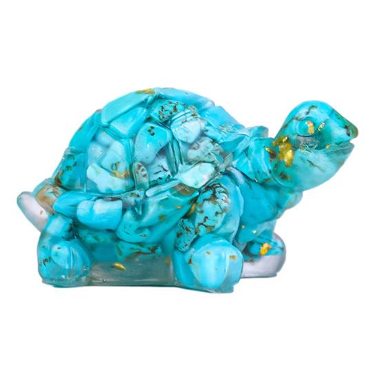 Mini Krystall Skilpadde Statue Reiki Stein Skilpadde Figur Amulett Skilpadde Fengshui Skulptur for Hjemmekontor Skrivebord Hylle Dekorasjon