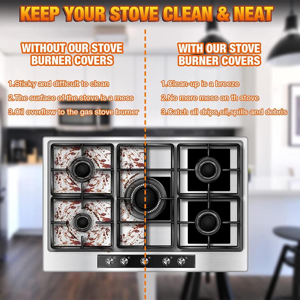 Teflon Gas Stove Protector, 270x270mm, Heat-Resistant, Anti-Stain, Washable Mat.
