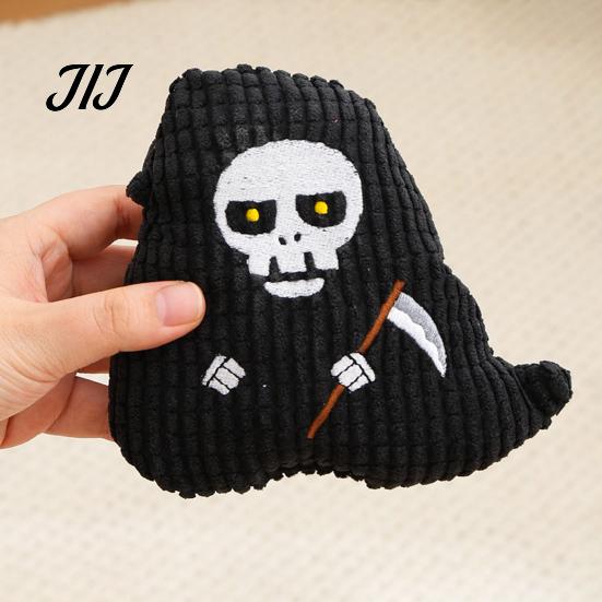 Tug of War Rope Toys for Pets Halloween Dog Squeaky Chew Toy, Funny Pumpkin Grim Reaper Spider Ghost Pet Gifts Plush Stuffed Toy Small, Medium, Large