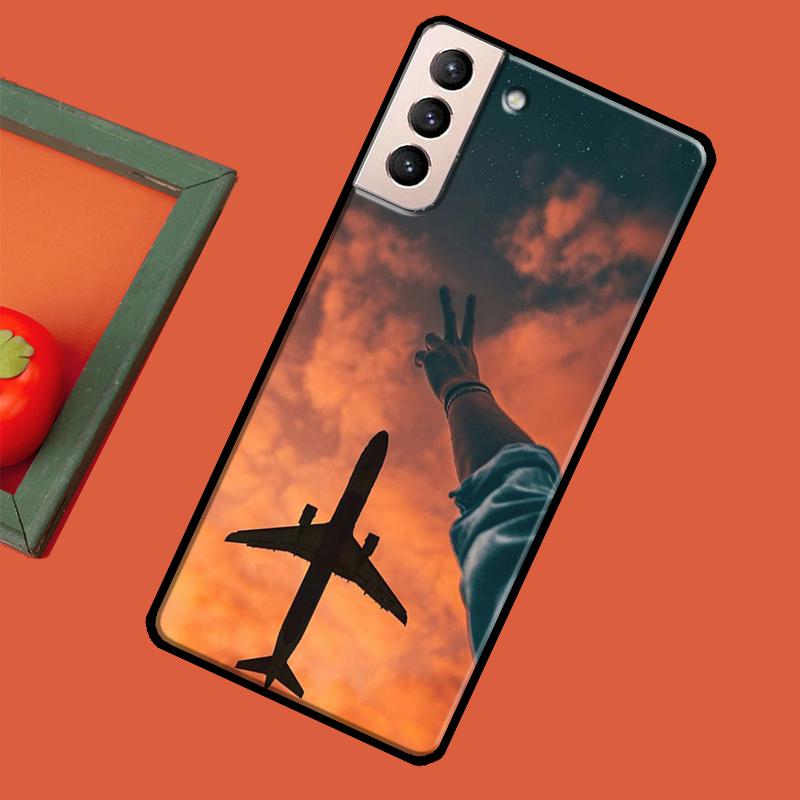 airplane Travel Flying Case For Samsung Galaxy S23 S22 Ultra S20 FE S21 Ultra Note 20 S8 S9 S10 Note 10 Plus Coque