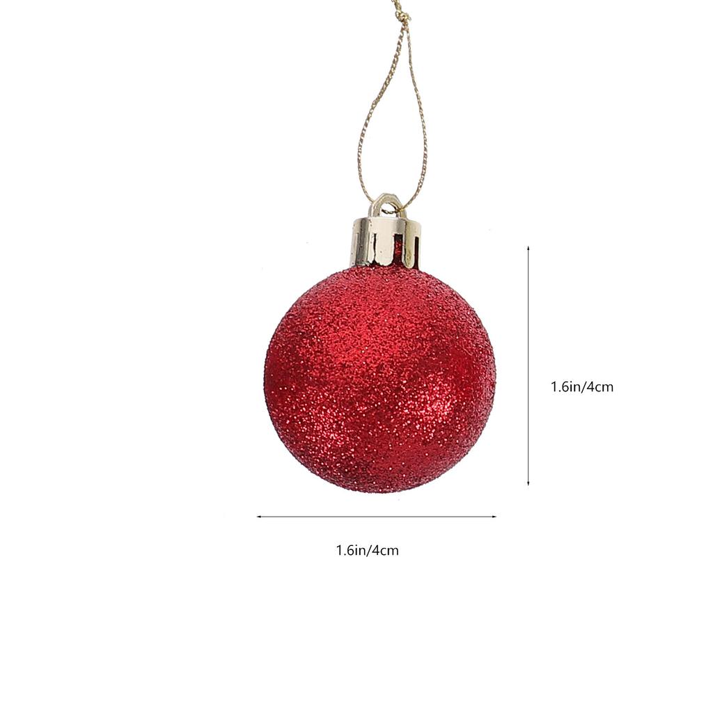 36Pcs Christmas Tree Ball Ornaments PVC Sparkling Finish Easy to Hang Xmas Party Supplies Decor Xmas Tree Balls