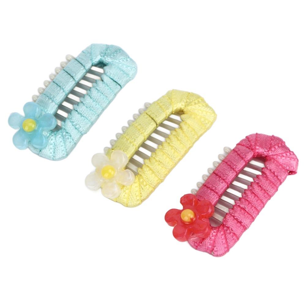 10Pcs Organza Bow Pet Hair Accessory Mixed Colors Pet Head Flower Dog Grooming Clip Pet Dressing Up