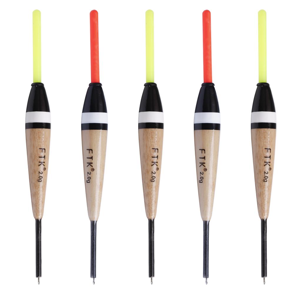 FTK 5PCS Paulownia Wood Fishing Float 2g 3g 4g  Floating Vertical Buoy Carp Fishing Accessories 14cm-15cm