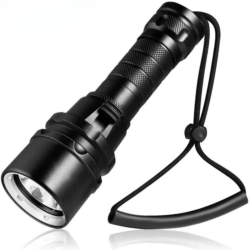 Powerful LED Diving Flashlight High Bright Professional Underwater Dive Torch IPX8 Waterproof Rating Lamp With Hand Rope