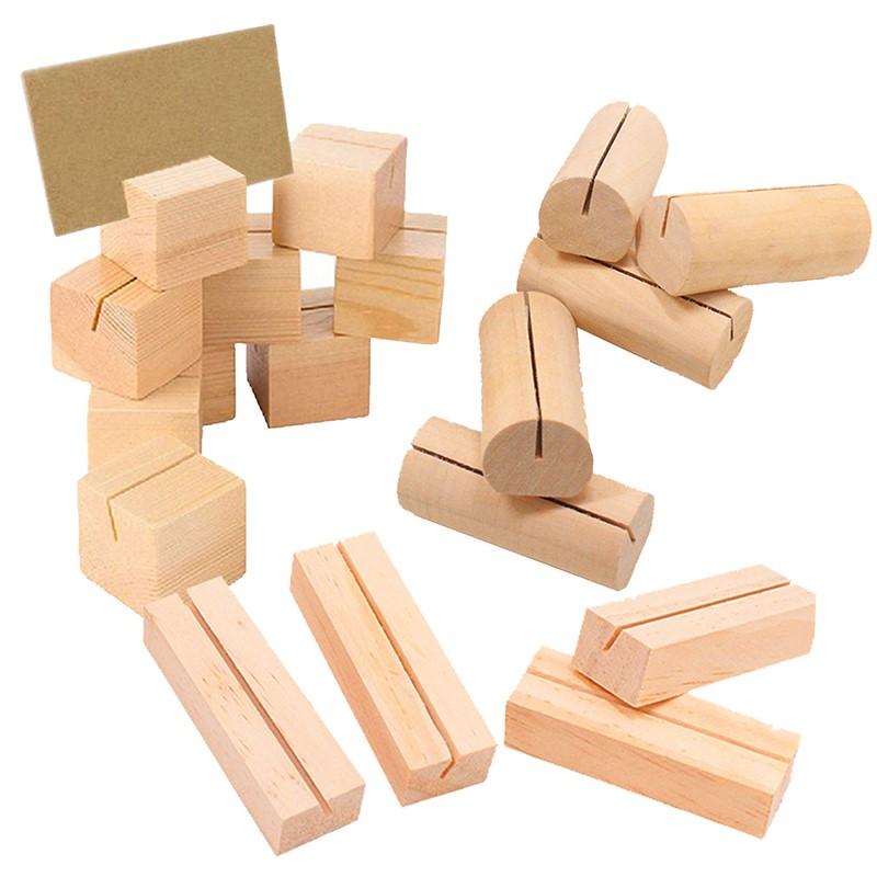10pcs Natural Wooden Place Card Clip Photo Display Stand Clip Holders for Wedding Party Table Number Name Sign