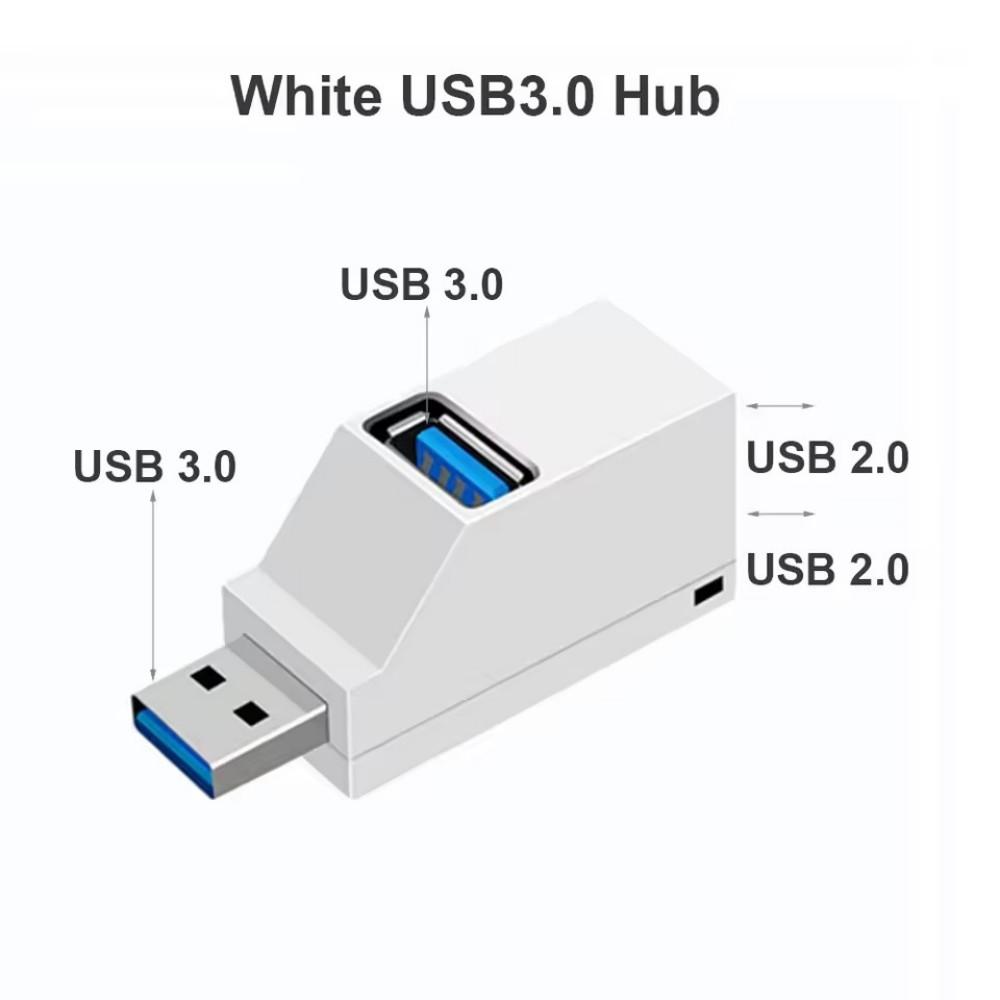

USB 3.0 Хаб-удлинитель Автомобильный разветвитель Многопортовые USB-хабы 2.0 Ноутбук Офис Многофункциональный Чтение USB-диска Зарядный адаптер белый