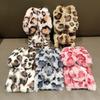 Custodia in Peluche con Stampa Leopardata Cartone Animato e Pelliccia di Coniglio per iPhone 17 Air 16 13 12 11 Pro Max XS XR X 7 8 Plus Copertura Antiurto