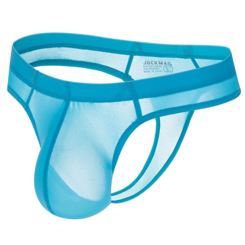 Thong JOCKMAIL Ultra Thin Ice Silk Solid Color Sexy Low Waist Semi Transparent Men's Daily Casual Underwear