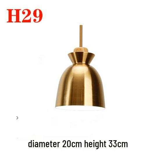 Nordic Gold Single Pendant Light for Bedroom, Bar, Café, or Shop