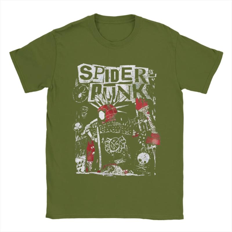 

Хобби Браун SpiderPunk Человек-паук Футболка для мужчин 100% хлопок Новинка Футболка Круглый воротник Паучьи миры Крутая футболка Одежда 3XL