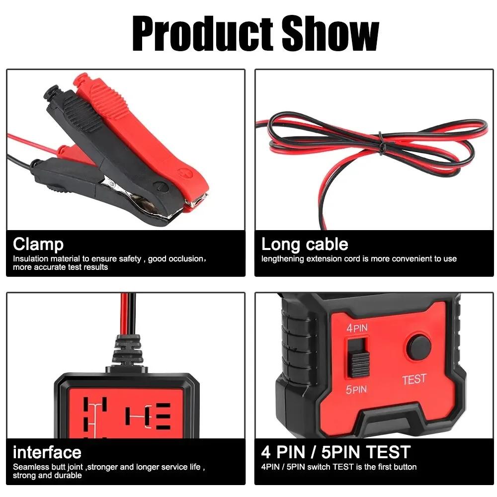 Universal 12V Car Relay Tester – Electronic Diagnostic Tool for Auto Relays, Battery & Alternator Checking