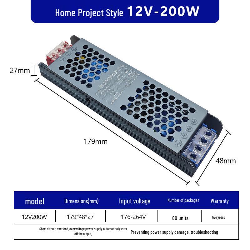 Ultra-thin Silent Indoor 220V To 24V LED Driver Transformer for Light Box, 60/400W, 12V Output