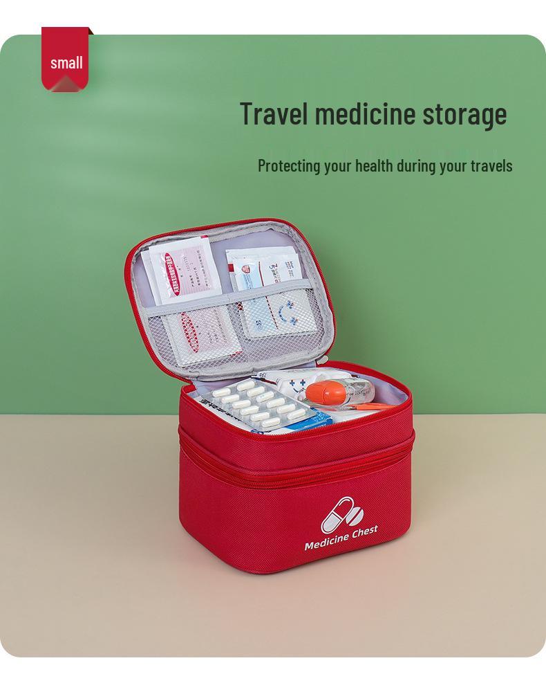 Convertible Double-Layer Medicine Storage Bag: Portable Medical Kit for Travel and Outdoor First Aid