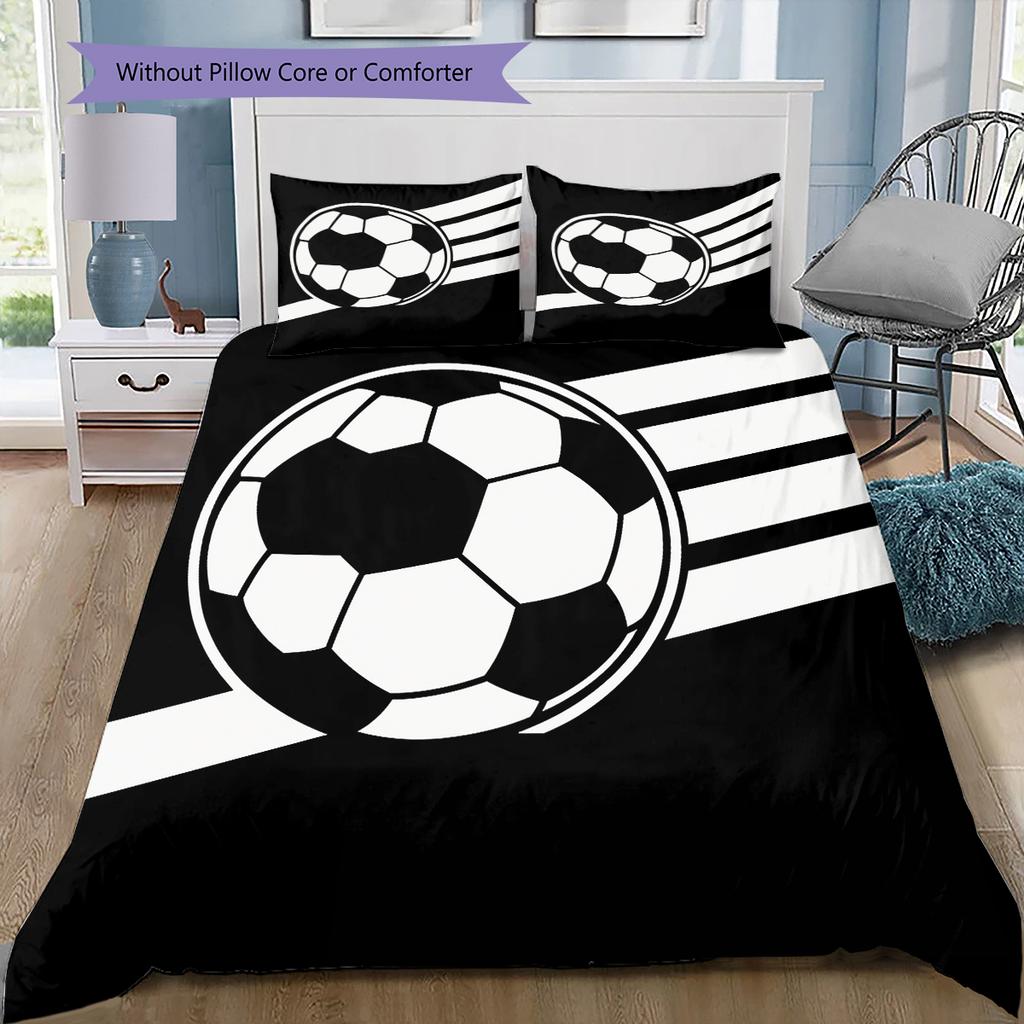 Set cu cuvertură și fețe de pernă cu model de desene animate Decorare casă Cadou de ziua de naștere (1 * husă de pilotă + 2 * fețe de pernă, fără miez)