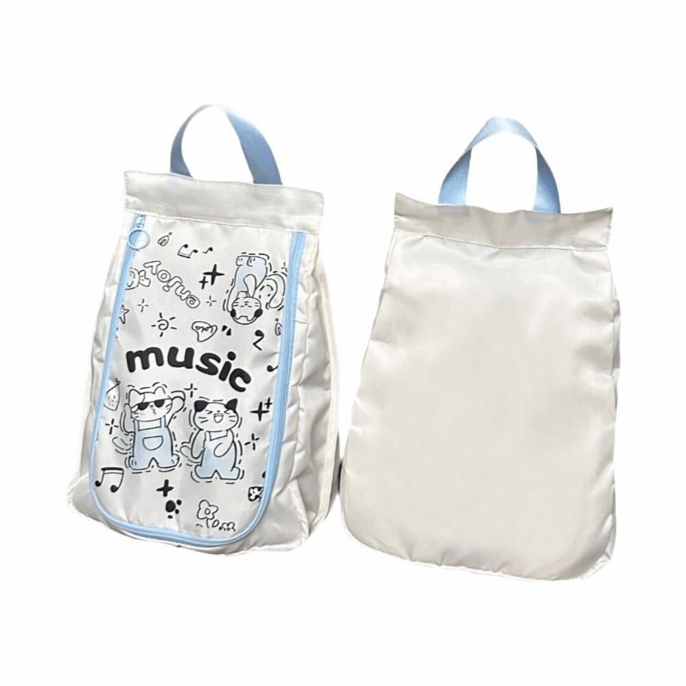 Cartoon Animal Shoe Storage Bag Handheld Shoes Pouch Cute Sport Shoes Bag Travel Blue Single Layer