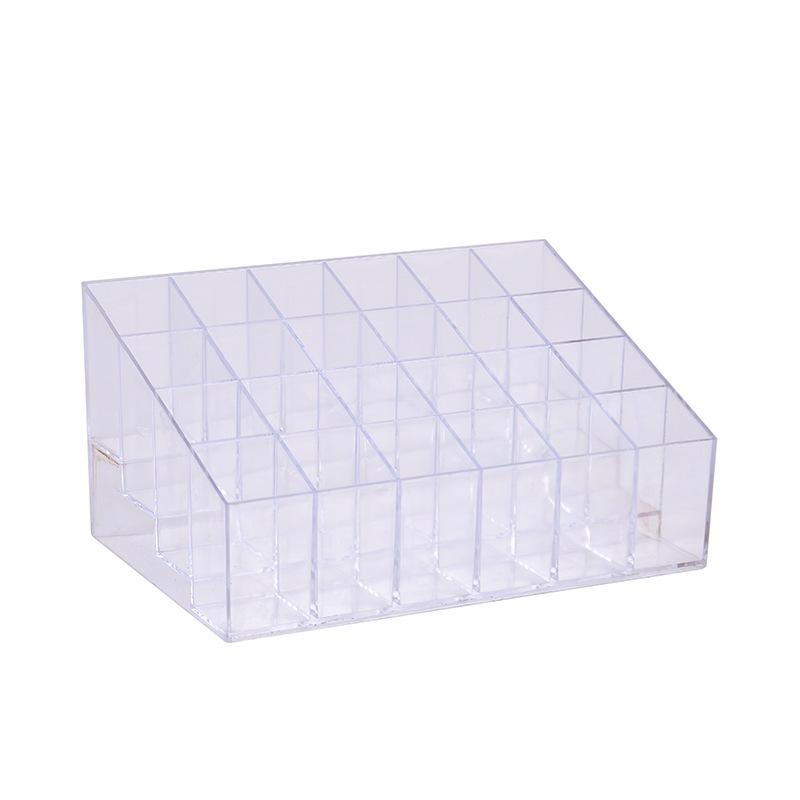 1Pcs 24Grids Clear Acrylic Lipstick Box Makeup Organizer Storage Box Make Up Brush Organizer Display Holder Cosmetic