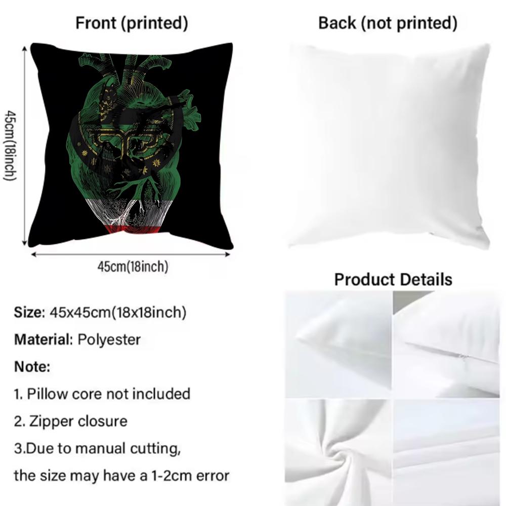 Chechen National Flag Cushion Cover Reversible Plush Pillow Cover – For car, sofa, bedroom, perfect as a gift.