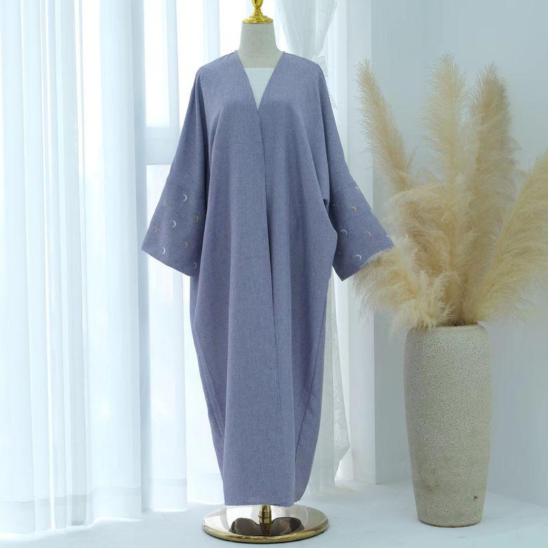 New Arrival Middle East Dubai Embroider Elegance Cardigan Robe Dress Embroidered Cardigan Dress