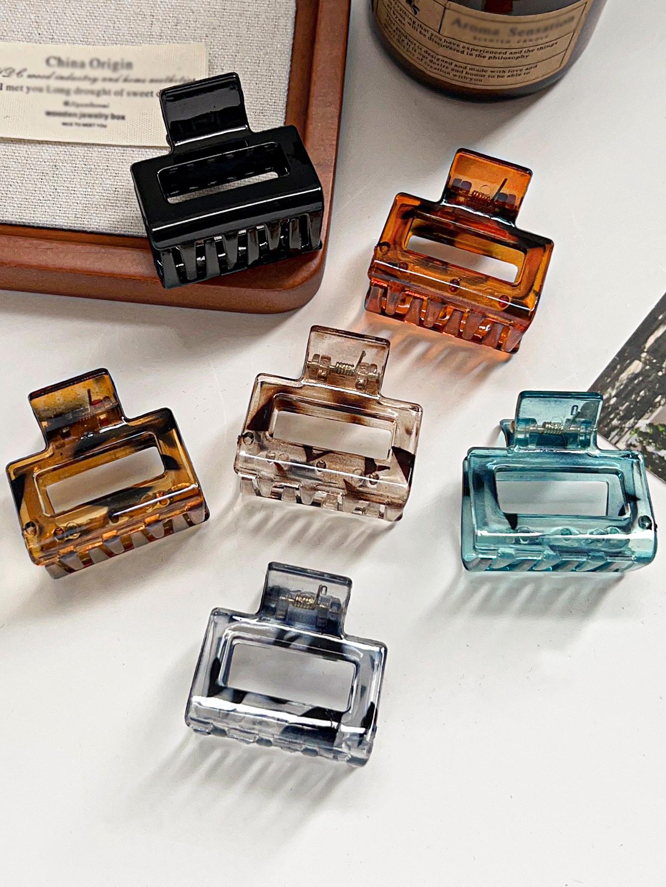 

6 шт. Зажимы для волос Леопардовые Нейтральные Цвета, Цветочные Нескользящие Милые Заколки-крабы для Густых Волос Женские Девичьи