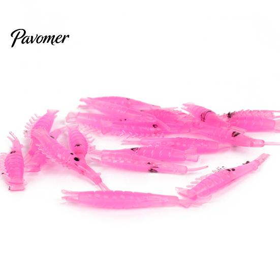 20Pcs 4cm Luminous Silicone Artificial Shrimp Fishing Lure Soft Bait Tackle Tool