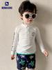 Momasong Boys' Long Sleeve Sun Protection Two-Piece Swimsuit Set - Quick-Dry Beachwear