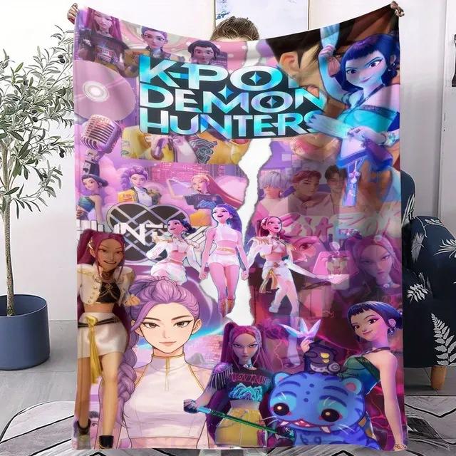 

Blanket K-Popdemonhunters Anime Group Portrait Trendy Flannel Blanket Home Warm And Comfortable Blanket 70X100cm