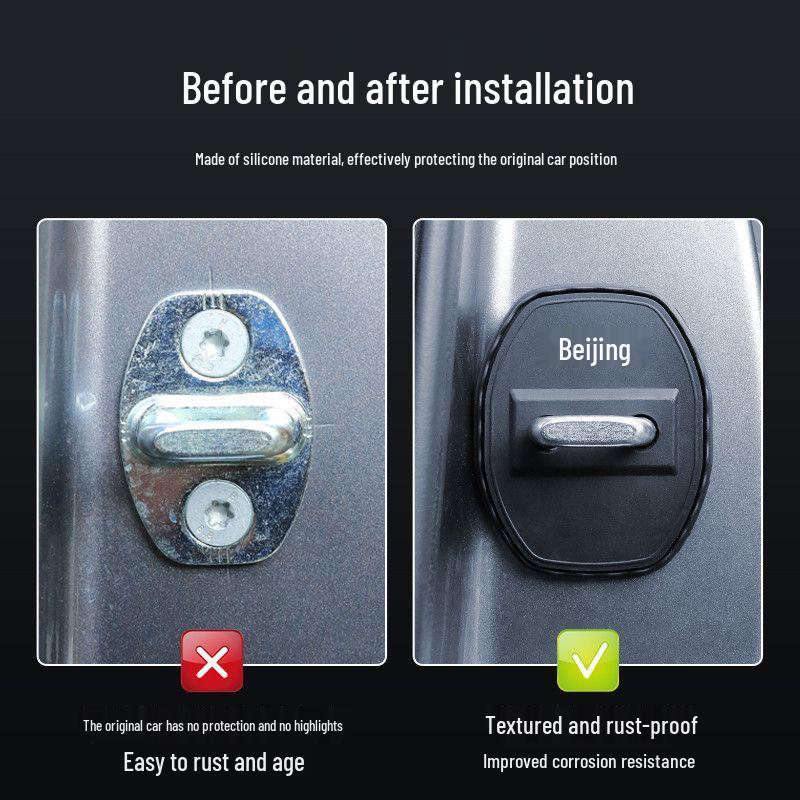 Beijing EU5 Car Door Lock Silicone Protective Cover - Anti-rust, Dustproof, Cushioning, Shock Absorbing