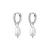 Classic Elegant Ear Buckles for Women Party Fine Jewelry Gifts 925 Sterling Silver Irregular Baroque Pearl Hoop Earrings